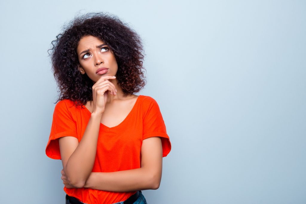 Woman making a decision