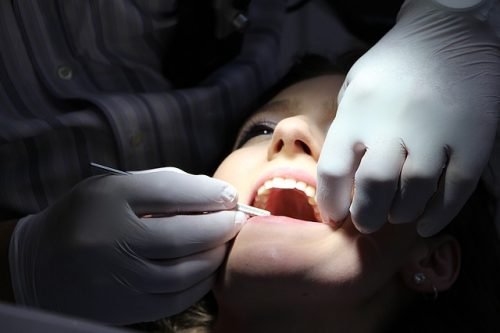 a female patient having a dental checkup